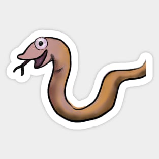 Cute Eel Drawing Sticker